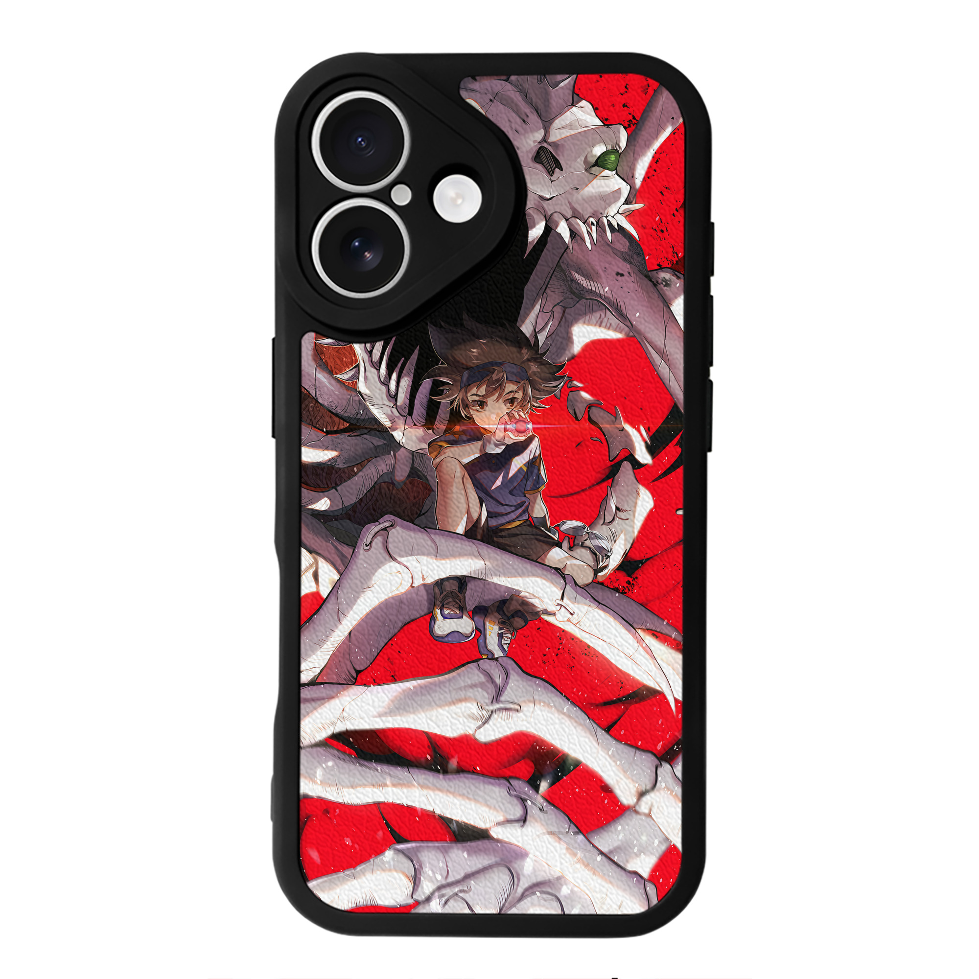 （画像用） Digimon デジタルモンスター/デジモン 【iPhone 16シリーズ対応】シリコンスマホケース（レザー調） 材質：シリコン